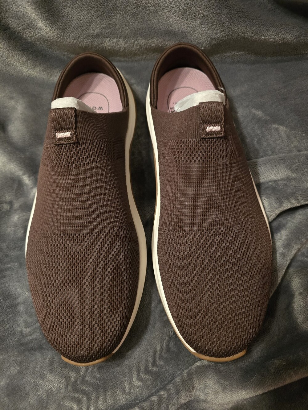 NWT- Ryka Encore 12 Wide Chicory Brown Knit Mules